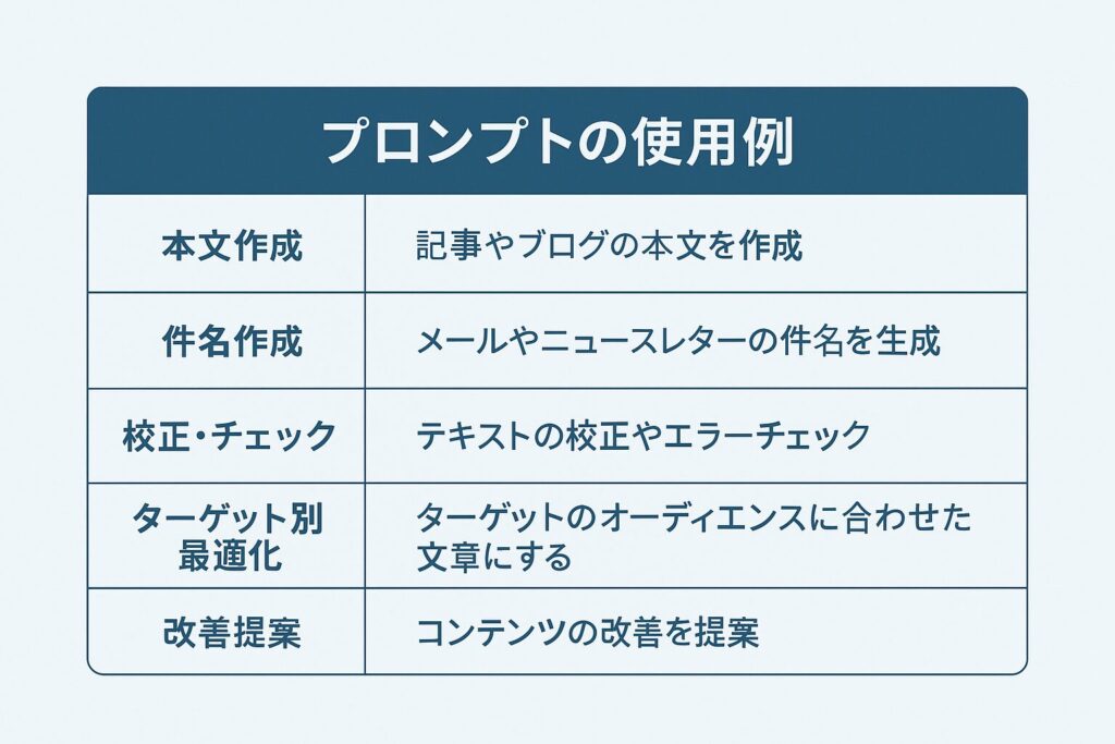 メルマガに使えるプロンプト集